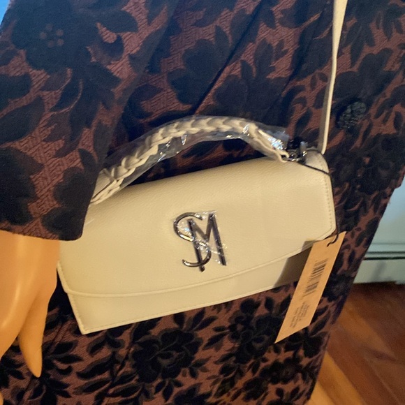 STEVE MADDEN “Top Handle Wallet” Crossbody NWT OATMILK PEBBLED LEATHER - Picture 4 of 10